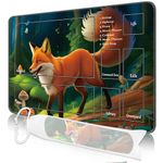 Nkddert MTG Playmat, 24x14in TCG Card Playmat Stitched Edges MTG Commander Playmat 3mm Thick Waterproof Board Game Fox Pattern MTG Play Mat with Storage Bag