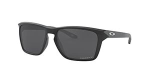 Oakley Men's OO9448 Sylas Rectangular Sunglasses, Matte Black/Prizm Black Polarized, 57 mm