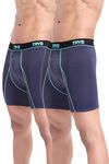 TRYB Mens Compression Shorts Performance Underwear Spandex Running Workout Athletic Quick Dry Tights Boxer Brief Trunk Pack of 2