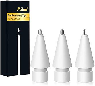 Ailun 3 Pack Apple Pencil Tips Replacement,Compatible with Apple Pencil 1st and 2nd Gen,Penlike Metal Nib Wear-Resistant Pen Needle Stylus Tip,Precise Control White