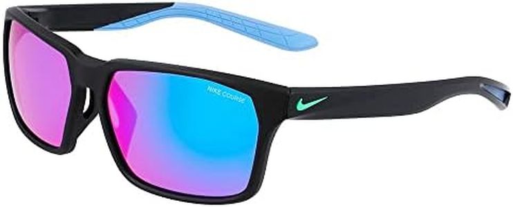 Nike Maverick Rge Sunglasses, 010 Matte Black/Turq Mirror, 59 Unisex