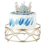 NUPTIO Gold Cake Stand Acrylic: Wedding Cupcake Stands 25cm Diameter Metal Round Dessert Afternoon Tea Pastry Display Tray for Weddings Birthday Party Baby Shower Housewarming Gifts