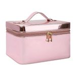 NFI essentials Makeup Box, Vanity Box for Women Bridal, Cosmetic Box, Jewelry Organizer Bag, Trousseau Box, Beauty Case Organizer for Wedding Large (Light Pink) 23x18x13cm