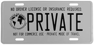 Trade Winds Private No Driver License Or Insurance Required Not for Commerce Use--Private Mode of Travel 6''x12'' Aluminum License Plate Car Tag,Multi