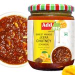 Add me Sweet Mango Pickle 600gm | Mango Chutney with jeera | Natural & Fresh chunda khatta meetha Pickle | Sweet Pickle in Glass Jar.