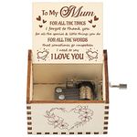 Blumuze Mum Gifts, Wood Hand Crank Music Box Gifts for Mum, Mum Mothers Day Birthday Gifts from Daughter Son, You Are My Sunshine Music Box Gifts for Mum Mothers Day for Mum/Mummy