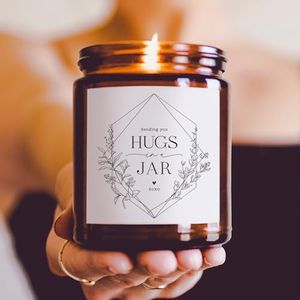 Warm Hug in a Jar Scented Candles for Home, Relaxing Aromatherapy Gifts, Essential Oils, Natural Soy Wax, Long-Lasting 50-Hours, USA Designed, Lavender