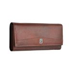 Hawai Brown Genuine Leather Wallet for Women | 4 Compartment | 5 Zippered Pocket | 2 Photo ID Window | 3 Card Slots | Ladies Purse | Ladies Wallet |