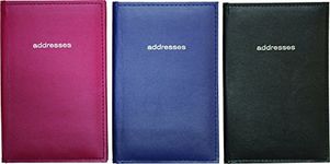 Mead 67144 Index Telephone and Address Book, Vinyl, Bilingual, 7-3.4x5-1/8-Inch, 52-Sheets, Assorted Colors
