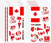 HOWAF Canada Day Temporary Tattoos, 12 Sheets Canada Flag Temporary Tattoos Canada Day Tattoos Canadian National Day Fake Tattoos Stickers for Kids Adults Party Festival Favor Canada Day Decorations