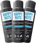 HAPPY NUTS Sea Man Body and Nut Wash - Moisturizing Men's Shower Gel, Natural Bodywash with Deep Cleanse for Sensitive Skin - Men's Body Soap (3 Pack, Sea Man)