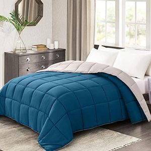 Homelike Moment California King Comforter - Teal Duvet Insert Down Alternative Bed Comforter, Lightweight Bedding Comforters Cal King Size Quilted Soft All Season Reversible Teal/Ivory