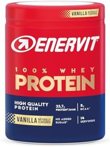 Enervit, 100% Whey Protein, Gusto Vaniglia, ottimo dopo l'Allenamento, Ricco di Vitamina B6, con Proteine dal Siero del Latte, Senza Zuccheri Aggiunti, Barattolo da 420 Grammi