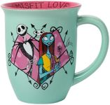 Silver Buffalo Disney Nightmare Before Christmas Jack and Sally Misfit Love Wide Rim Ceramic Mug, 16 Ounces