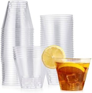 MATANA 60 Clear Plastic Cups 9 oz Multi-Use & Reusable Plastic Glass Bulk, Perfect for Cocktails, Desserts, Trifles, Jelly, Cheesecake Pots
