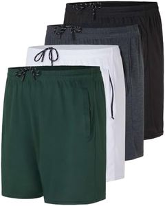 4 Pack: Big & Tall Mens Mesh Knit 5 Inch Gym Heavyweight King Size Short Running Athletic Shorts for Men with Pockets Inseam Basketball Workout Training Summer Tennis Active Sport - Set 4, 4X