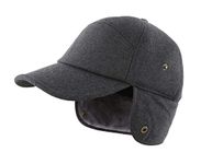 Home Prefer Earflap Ball Cap for Men Trucker Hat Baseball Dad Cap Relaxed Fit Earflap Hat with Visor Dark Grey