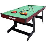 ALPIKA 6FT Folding Snooker Table Foldable Pool Table Set Steady Space Saving Billiards Table Portable Family Leisure Game Table Set with All accessories, Great for gift
