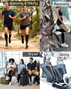 aZengear Compression Socks Black L/XL – Support for Men & Women