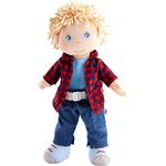 HABA Nick 12" Soft Doll - Baby Boy Doll with Blonde Hair and Blue Eyes (Machine Washable) Perfect Plush Doll Baby for 18 Months & Up