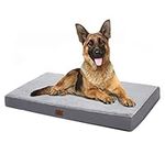 Eterish Orthopedic Dog Bed for Large Dogs, Plush Pet Bed Mattress with Removable Washable Cover-Pet Bed with Non-Slip Bottom, Big Dog Mat with Waterproof Lining Grey XL