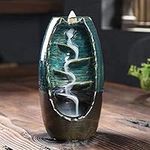 Ceramic Waterfall Backflow Incense Burner - 120 Pcs Backflow Incense Cones - for Relaxation, Purification, Meditation, Yoga Gift