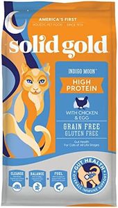 Solid Gold High Protein Dry Cat Food - Indigo Moon Cat Dry Food with Digestive Probiotics for Cats - Grain & Gluten Free with High Fiber & Omega 3 for Cats - Low Carb Superfood Meal - Chicken - 3lb