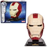 4D Build, Marvel Iron Man 3D Puzzle Model Kit with Stand 96 Pcs | Iron Man Helmet Desk Decor | Building Toys | 3D Puzzles for Adults & Teens 12+