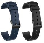 EDNITA 19mm SmartWatch Strap with Black Buckle for Fire Boltt/Boat/Noise/Amazfit/Oxy/Pulse/Beat/Boat Storm & All 19mm Lugs Watches - Black & Blue - Pack of 2