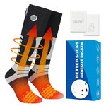 Heated Socks for Men Women, Rechargeable Electric Heated Socks 5V 5000mah Battery, 3-Gear Thermal Heating Cotton Socks Warm, Camping Foot Warmers for Ski Hiking Fishing Hunting