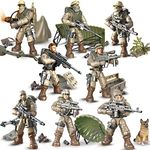 ENHANA 8 PCS Building Block City Policeman Action Mini-Figures with Multiple Military Weapons Accessories SWAT Model Equipment Assembly Building Toys Party Favors Gift for Boys