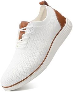 Wide Shoes for Mens Casual Dress Sneakers Business Oxfords Mesh Breathable Walking Shoes Tennis Comfortable Wide Width White EU44