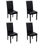 Dining Chairs 4 pcs Black Faux Leat