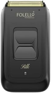 FOLELLO Men's Silk Professional Dual Foil Electric Shaver | Men’s Electric Razor for Ultra-close Shave | Single Stroke Grooming with 2 year warranty | Powerful motor | I No Oil Needed (Black)