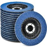 BEAUGIREW 10 Pack Zirconia Flap Discs 4-1/2" x 7/8" 60 Grit Grinding Wheels Flap Wheels for Angle Grinder to Sanding Stainless Steel Metal Wood