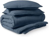 Bare Home Ultra Soft Washed Microfiber Oversized King Duvet Cover with Zipper and Securing Ties and 2 King Pillow Shams, Linen-Like Look, Easy Care, Hypoallergenic (Oversized King, Bering Sea)