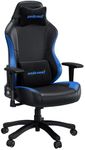 Anda Seat Luna Large Gaming Chair - Ergonomic Reclining Video Game Chairs, PVC Leather Computer Home Office Chair, Heavy Duty Neck & Back Lumbar Support - Black/Blue Folding Recliner Seat for Adults