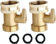 Heavy Duty Brass Garden Hose Shut Off Valve [2 Pack] | Garden Hose Connector | Garden Hose Valve | Water Hose Shutoff Valve Hose On/Off Valve Garden Hose Connector | Extra Pressure Washers