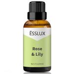 Rose & Lily Fragrance Oil - ESSLUX Essential Oils for Diffuser, Candle Soap Making Scents, Aromatherapy Scented Massage, Perfume for Humidifier Home Fragrance 30ml