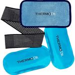 Ice Packs - Dual Gel Ice Pack with Soft Fleece Pouch & Adjustable Straps for Hot & Cold Use - Waterproof, Microwavable Ice Pack for Knees, Back & Neck - Warm & Cold Compress by ThermoDr - Double Pack