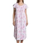 Miss Elaine Women's 504823 Cottonessa Short Sleeve Short Gown, Pink Roses, S