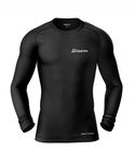 Grip Active Men's Long Sleeve Base Layer Sports - Running - Workout - Gym Shirts (Small, Black)