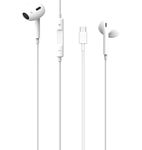 USB C Headphones,TYPE C Earpods Wired HiFi Stereo Noise reduction,USB C Earphones with Mic Type C in Ear Earbuds for iphone 15 Headphones,for iPhone 15 Pro Max S23/S22/S21/S20，USB C Headphones White