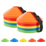 MUXHEL 100PCS Soccer Disc Cones, 5 Color Football Agility Training Cones with Strap, Sport Space Marker Cones for Football Basketball & Agility Training