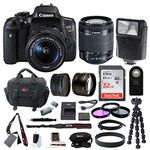 Canon EOS Rebel T6i Digital SLR with EF-S 18-55mm f/3.5-5.6 is STM Lens + Slave Flash + 58mm Wide Angle and Telephoto Lenses + 32GB Deluxe Accessory Bundle