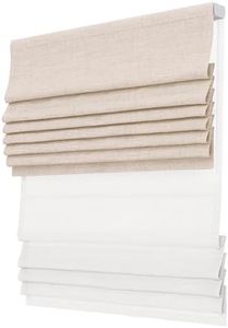 SLKWDOBD Day Night Roman Shades, 2 in 1 Blackout & Light Filtering, Cordless Linen Roman Blinds for Windows, UV Protection, Noise Reduction, Thermal Insulation, Privacy Protection, Linen Color