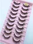 Bombay Vanity 3D Faux Mink Natural Eyelashes Pack of 10 False Eyelash, Eye Makeup Lash Posh 10 Pairs Lashes 6-10mm, pack of 10 Pair Artificial Eye Lashes (Lash Runway Lashes)