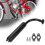 Black Exhaust Muffler Pipe and Gasket nut kit for 2 Stroke 49cc 60cc 66cc 80cc Engines Gas Motorized Bicycle Motor Bikes