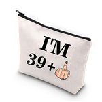 40th Birthday Gifts for Women 40 Years Old Birthday Makeup Bag I'm 39+1 40th Milestone Birthday Cosmetic Bag for Boss Wife Mother Daughter Sister Friend Colleague Coworker