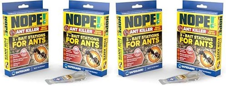 NOPE! Ant Killer Bait Station (6 x 5g) Indoor & Outdoor Ant Traps. Eradicates Ants and their Colony & Nest (Pack of 2)
